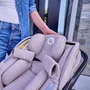 Scoica auto, Lionelo, Moxie, i-Size, Include baza rotativa 360 cu picior de fixare, 40-87 cm, Tetiera reglabila, intarita cu spuma de memorie, Carcasa ventilata, Din bambus, Protectie avansata, Conform R129, Mov - 30