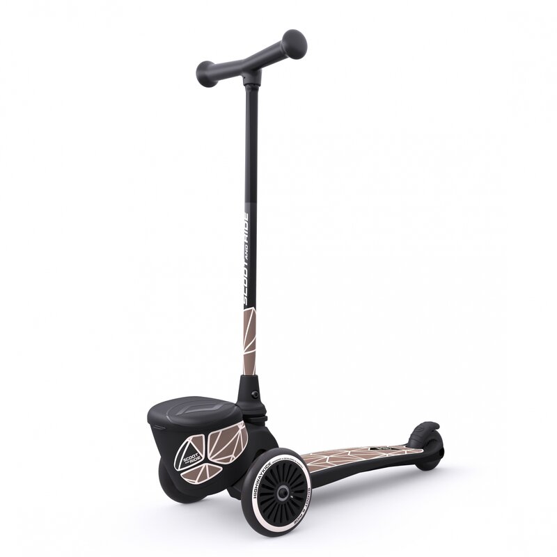 Scoot and ride - trotineta highwaykick 2 lifestyle, pliabila, cu roti luminoase, maro