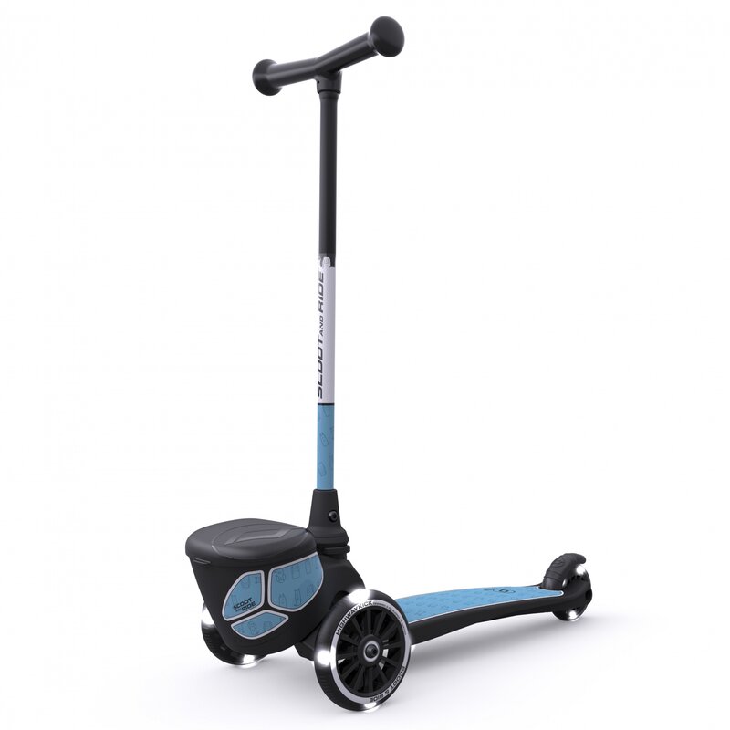 Scoot and ride - trotineta highwaykick 2 lifestyle , reflective, pliabila, cu roti luminoase, gri