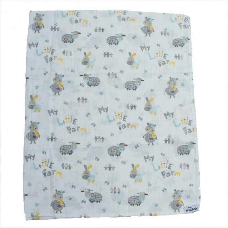 Sevibebe - scutec muselina lamb 100x120 cm