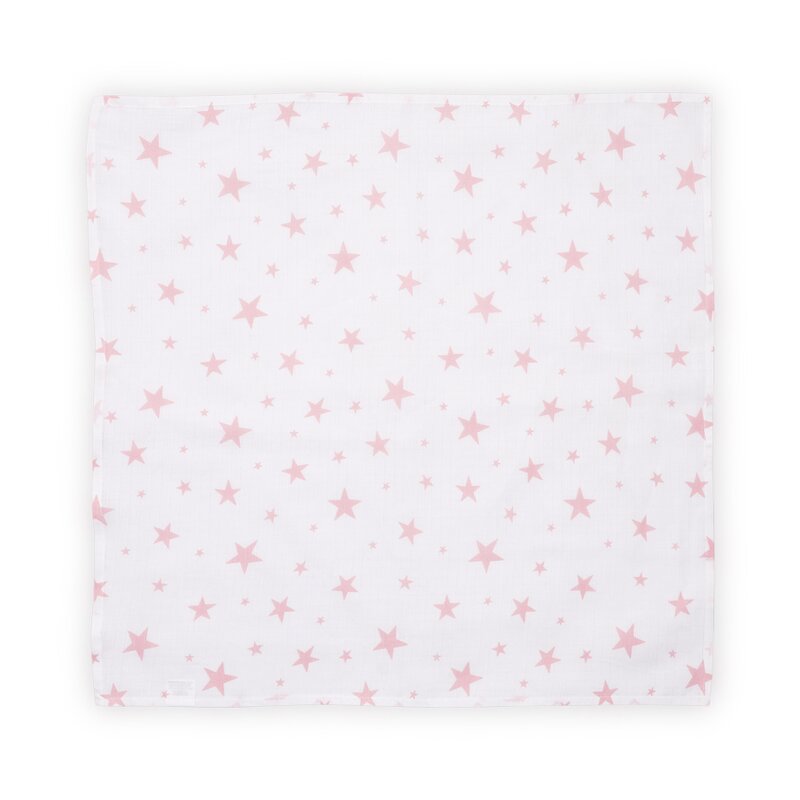 Lorelli - scutec pled din muselina 80x80 cm pink stars
