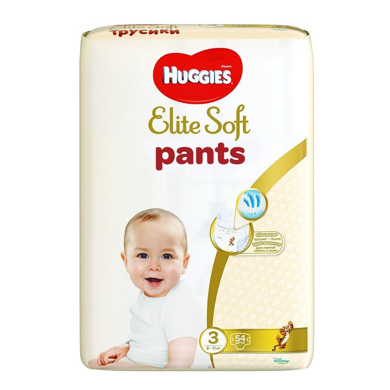 Huggies - elite soft pants m(3) mega 54 buc, 6-11 kg