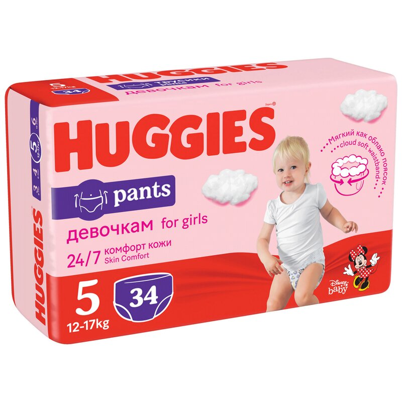 Huggies - Pants D Jumbo (nr 5) Girl 34 buc, 12-17 kg