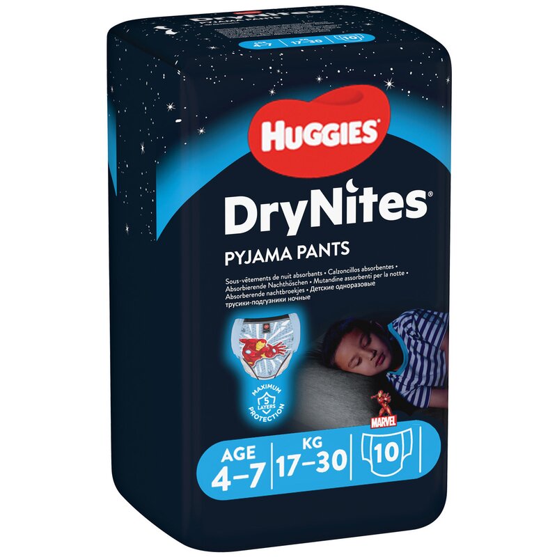 Huggies - drynites conv 4-7 ani boy 10 buc, 17-30 kg
