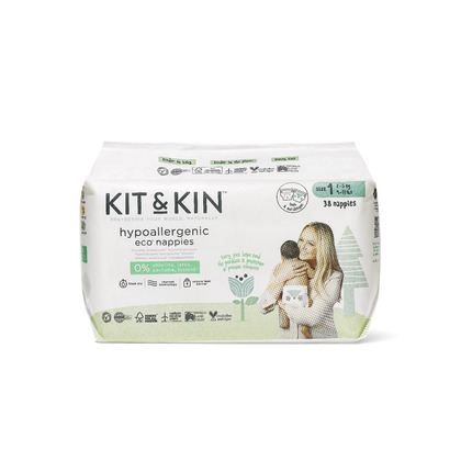 Kit and kin - Scutece Hipoalergenice Eco Kit&Kin, Marimea 1, 2-5 kg, 38 buc