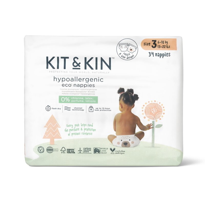 Kit&Kin - Scutec Hipoalergenic Eco 34 buc, De unica folosinta, 6-10 kg, nr3