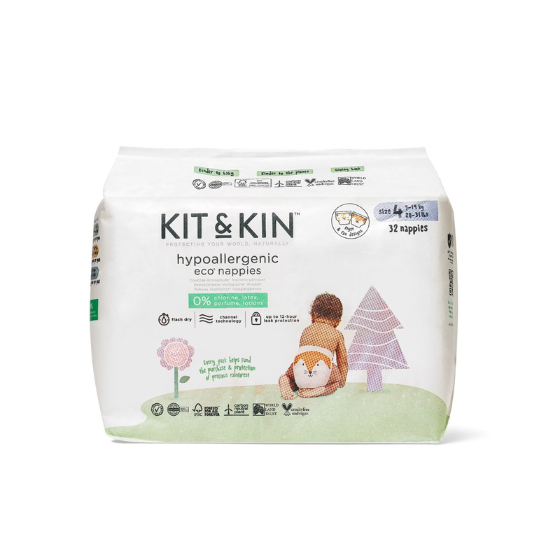 Kit and kin - scutece hipoalergenice eco kit&kin, marimea 4, 9-14 kg , 34 buc