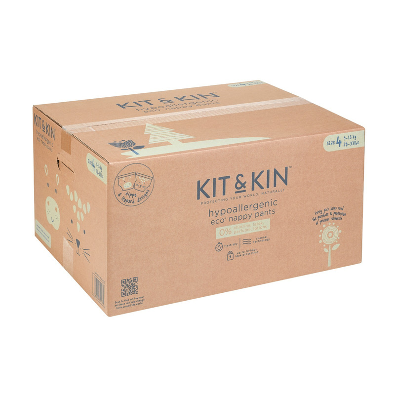 Kit and kin - Scutece Hipoalergenice Eco Kit&Kin Pull Up Maxi, Marimea 4, 9-15 kg, 132 buc