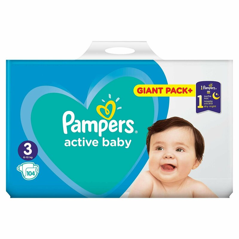 Pampers - scutece active baby 3 giant pack 104 buc