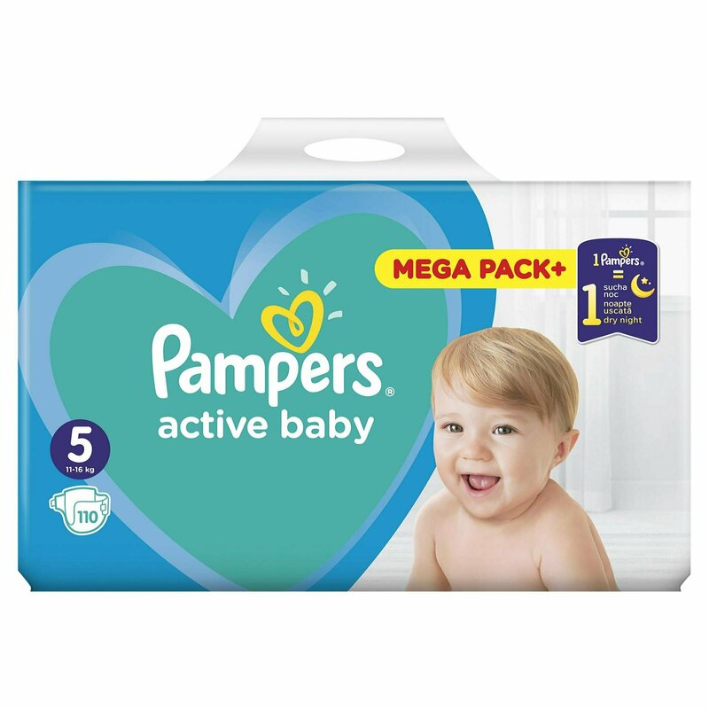 Pampers - scutece active baby 5, mega box, 110 buc