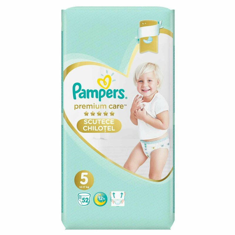 Pampers - scutece premium care pants 5, mega box, 52 buc
