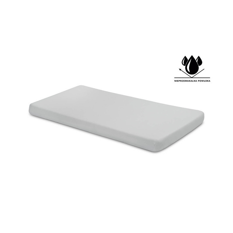 Sensillo - husa pentru saltea patut, impermeabila, moale, bumbac, 120 x 60 x 14 cm, 0 luni+, gri