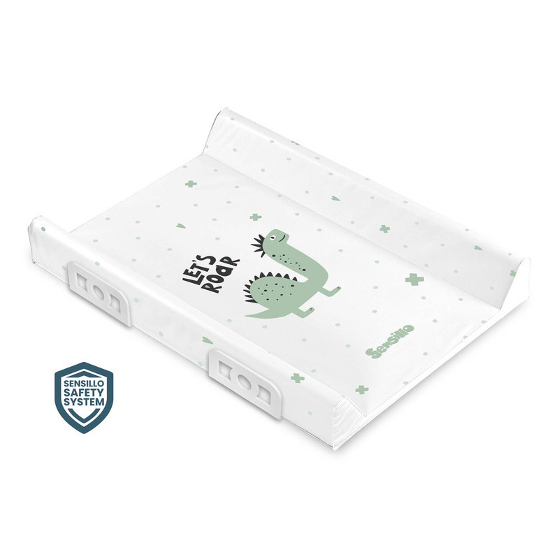 Sensillo - salteluta de infasat cu intaritura, include 4 picioare de montare, 50x70 cm, conform standardelor europene de securitate en12221-1, en12221-2, fara bpa, 0 luni+, dino, alb