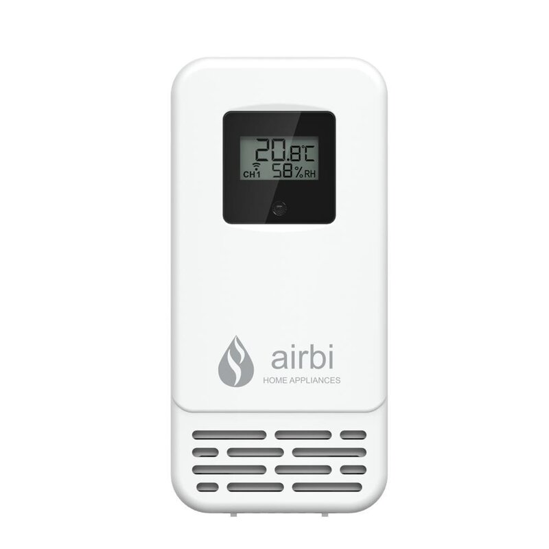Airbi - senzor pentru temperatura si umiditate, afisaj lcd, alb, bi1010