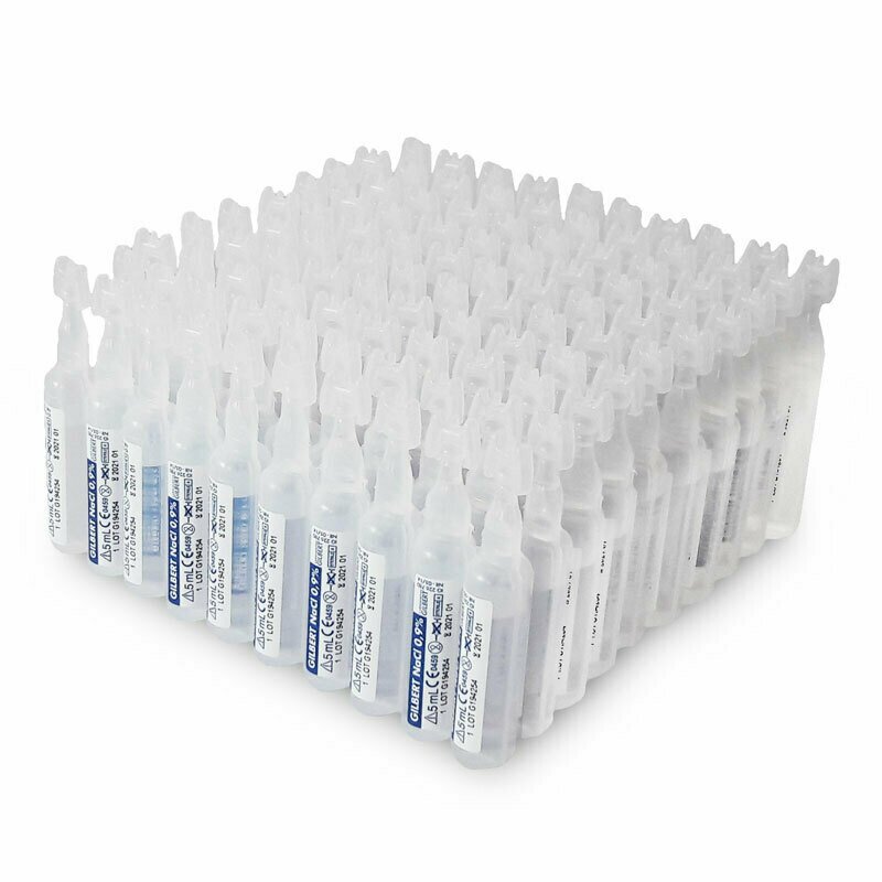 Gilbert - ser fiziologic 0,9%, 100 monodoze de plastic de 5 ml