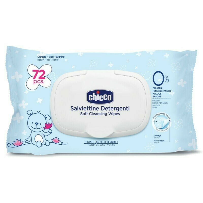 Chicco - servetele umede 72 buc, ambalaj cu clapeta