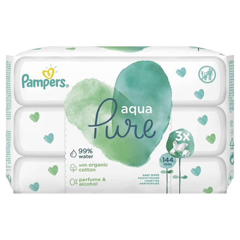 Pampers - servetele umede aqua pure (3x48buc)