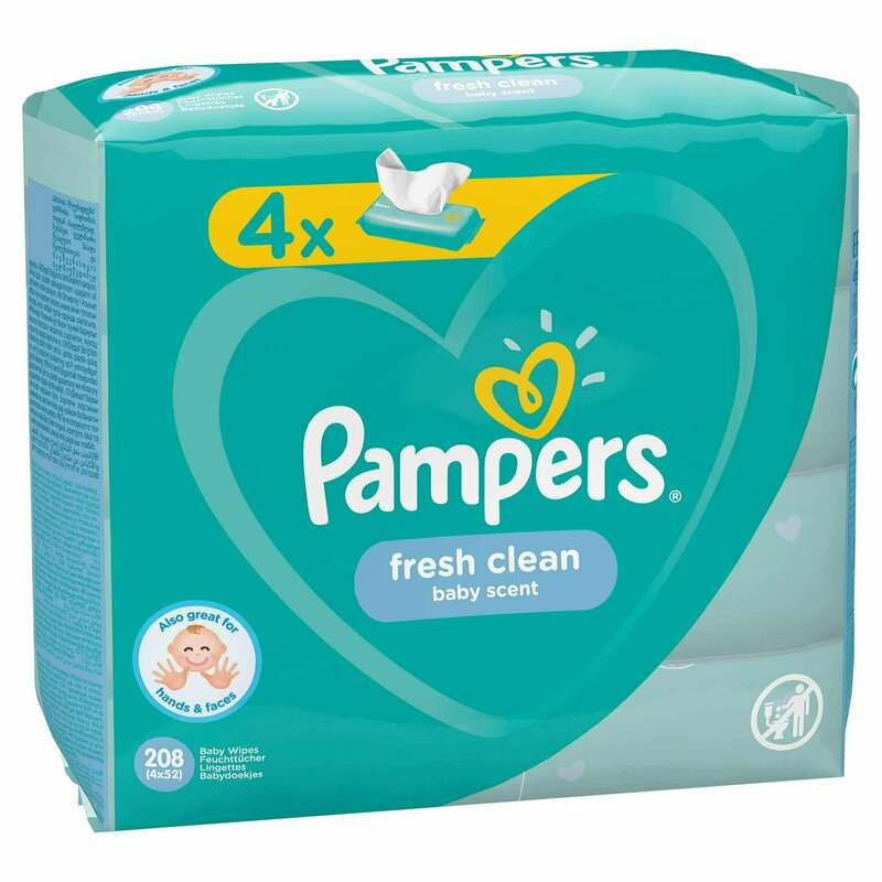 Pampers - servetele umede fresh clean quattro (4x52 buc)