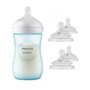 Set 1 x Biberon, Philips Avent, Natural Response, +1 luna, 260 ml, Albastru + 4 x tetine cu debit 4 (mediu), 3 luni+ - 1
