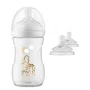 Set 1 x biberon, Philips Avent, Natural Response, +1 luna, 260 ml, Anticolici, Girafa+ 4 x tetine cu debit 4 (mediu), 3 luni+ - 8