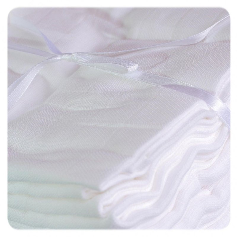 Xkko - set 10 museline bumbac 70x70cm, alb