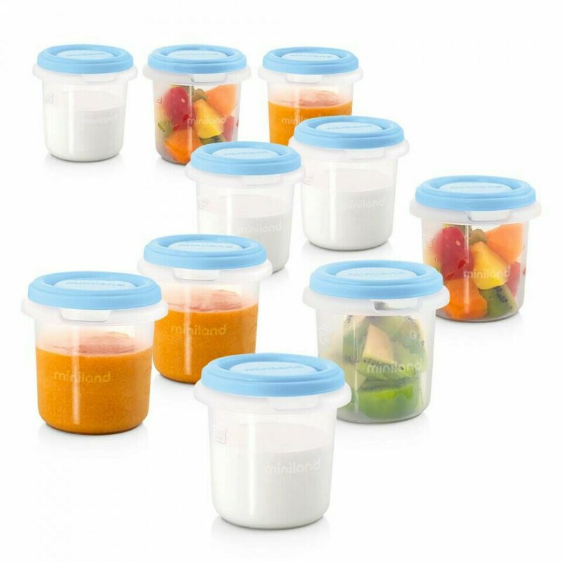Miniland - set 10 recipiente ermetice 250 ml azure