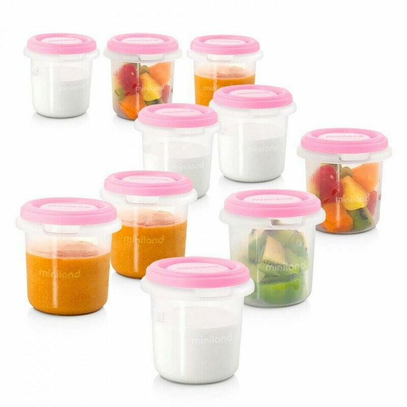 Miniland - set 10 recipiente ermetice 250 ml rose