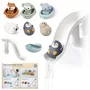 Set 11 jucarii de baie, Primabobo, Include animalute utilizabile si ca papusi pentru degete, tobogan, raft depozitare, Elefantel, Vulpita, Dezvolta abilitatile motorii fine, Fara BPA, 12 luni+, Multicolor - 2