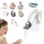 Set 11 jucarii de baie, Primabobo, Include animalute utilizabile si ca papusi pentru degete, tobogan, raft depozitare, Magarus, Oita, Dezvolta abilitatile motorii fine, Fara BPA, 12 luni+, Multicolor - 1