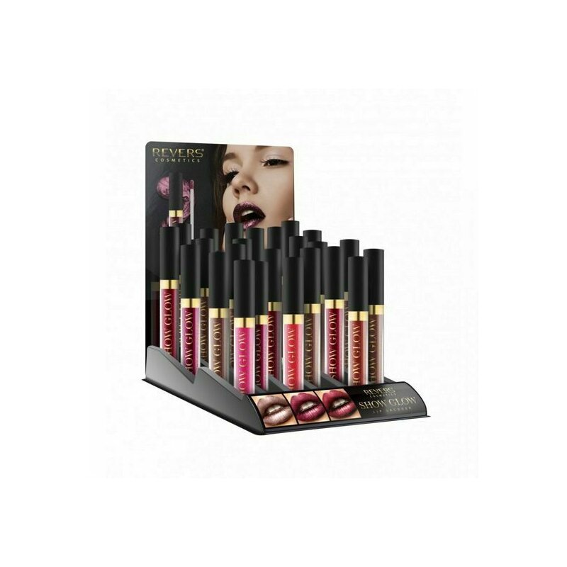 Set 12 bucati ruj lichid show glow, revers, nuante metalizate