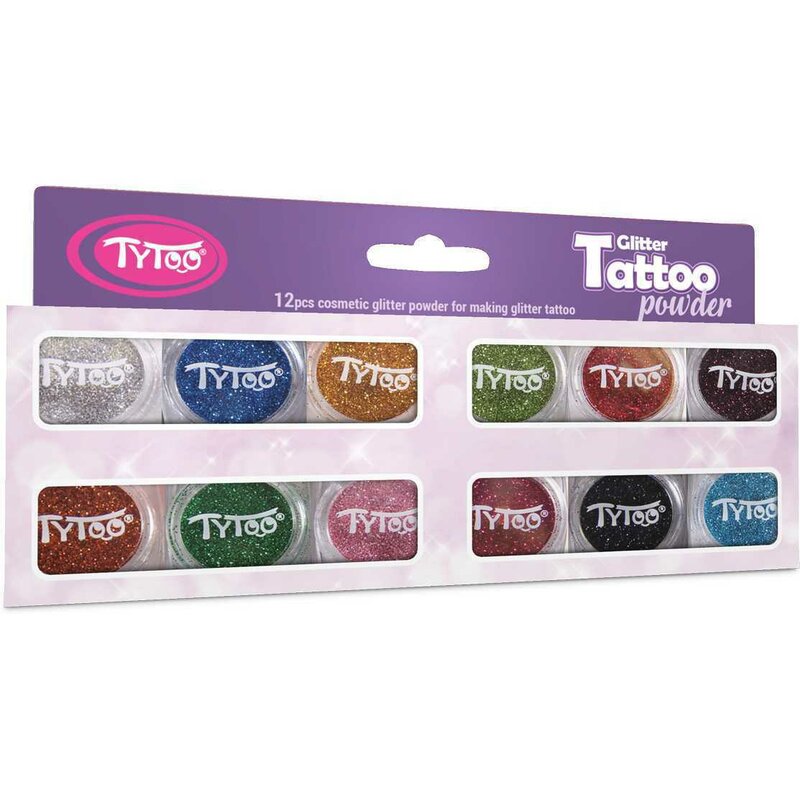 Tytoo - Set 12 recipiente cu sclipici pentru tatuaje temporare KKCPU2520008