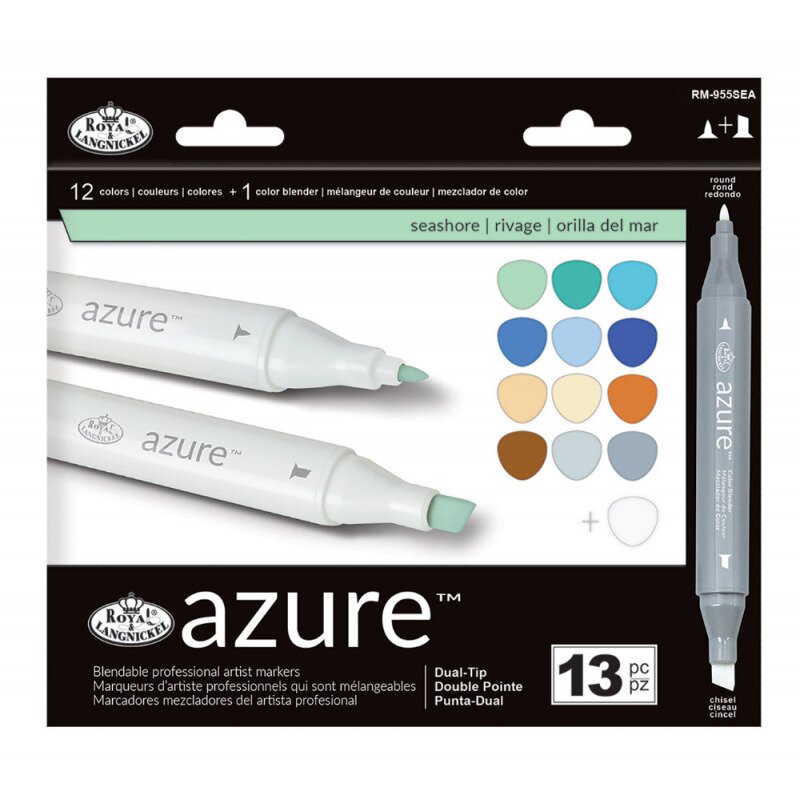 Set 13 markere royal langnickel azure culori marine