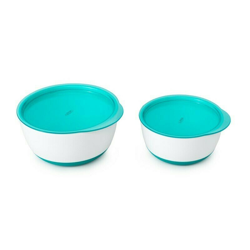 Oxo tot - set recipiente alimentare cu capac 2 boluri, 200 ml, 360 ml, teal