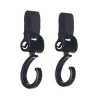 Set 2 carlige auto pentru carucior, Jane, Fixare pe cadru, multifunctionale, Negru