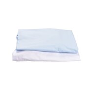 Confort Family - Set 2 cearsafuri, din Bumbac, 120x60 cm, Alb/Albastru
