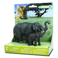 Collecta - Set 2 Figurine Elefant Asiatic cu pui