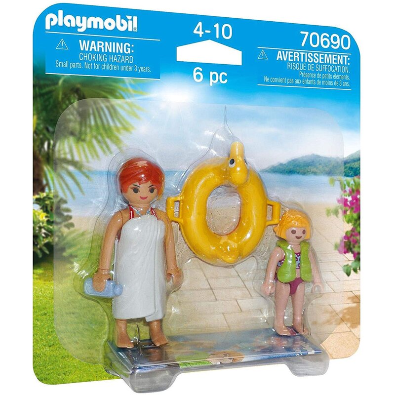 Set 2 figurine mama si copilul la inot