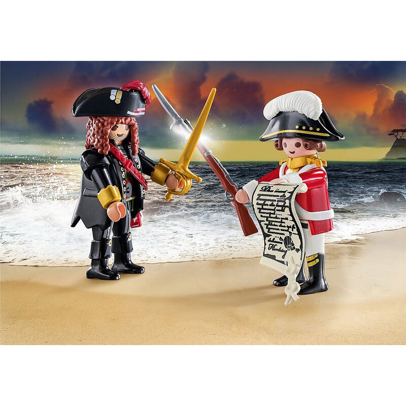 Playmobil - Set figurine Pirat si soldat 2 piese