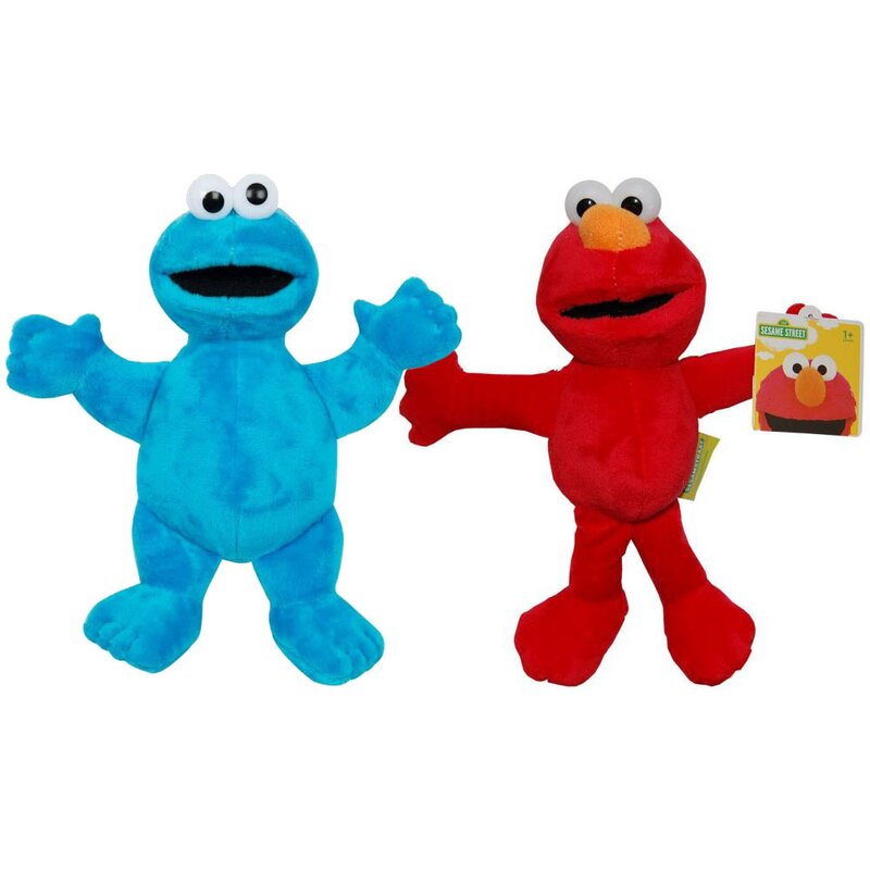 Play by play - set 2 jucarii din plus elmo 26 cm & cookie monster 25 cm, sesame street