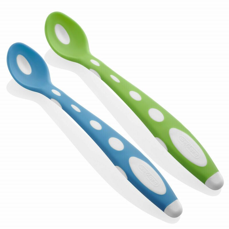 Babyjem - Set 2 lingurite din silicon Soft Spoon (Culoare: Bleu)