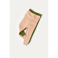 Babycosy - Set 2 pantaloni bebe unisex din bumbac organic si modal - Verde/Blush, Baby Cosy (Marime: 6-9 luni)