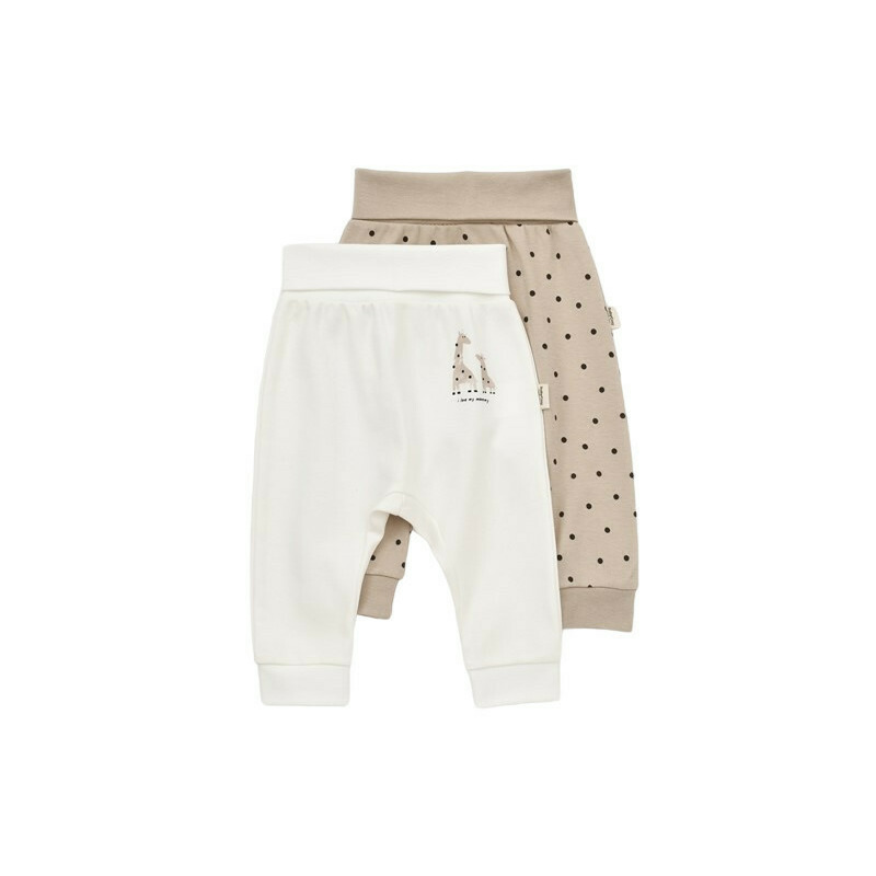 Set 2 pantaloni bebe unisex Girafa, Baby Cosy, 100% bumbac organic (Marime: 9-12 luni)