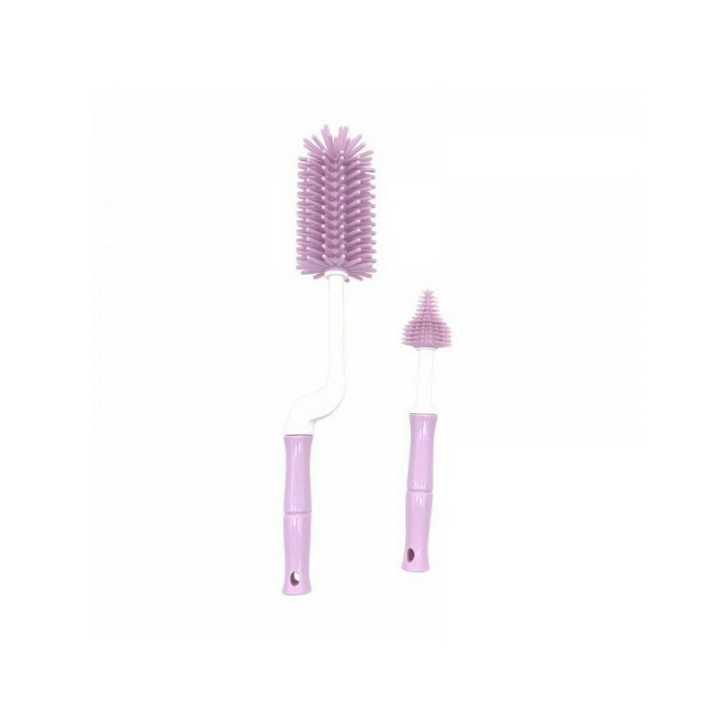 Bo jungle - set perii , pentru curatare biberoane din silicon, roz