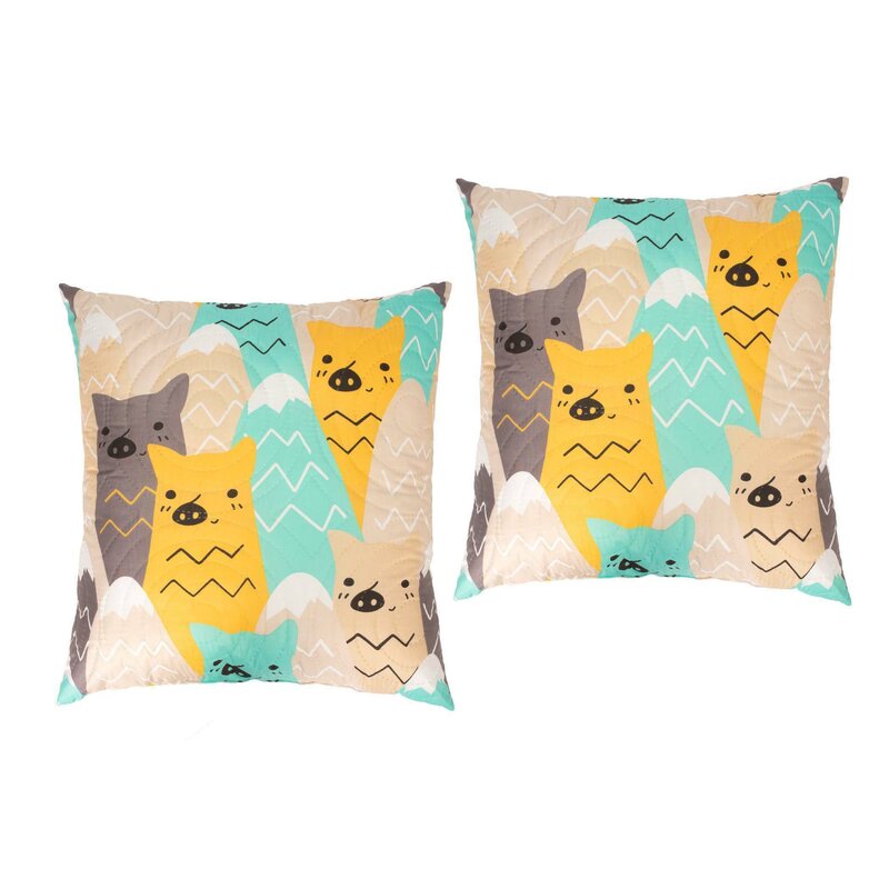 Somnart - set 2 perne cat, 70x70 cm, microfibra