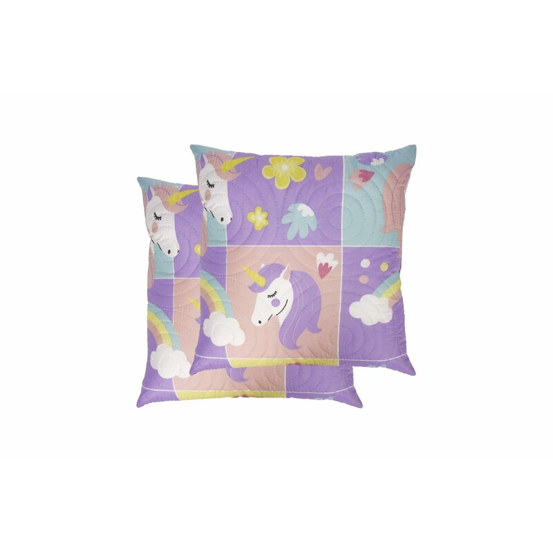 Somnart - set 2 perne unicorn, 70x70 cm, microfibra