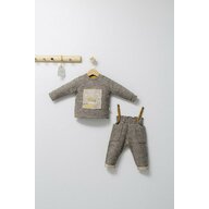 Tongs baby - Set 2 piese cu bluzita si pantalonasi de iarna King,  (Culoare: Maro, Marime: 24-36 luni)