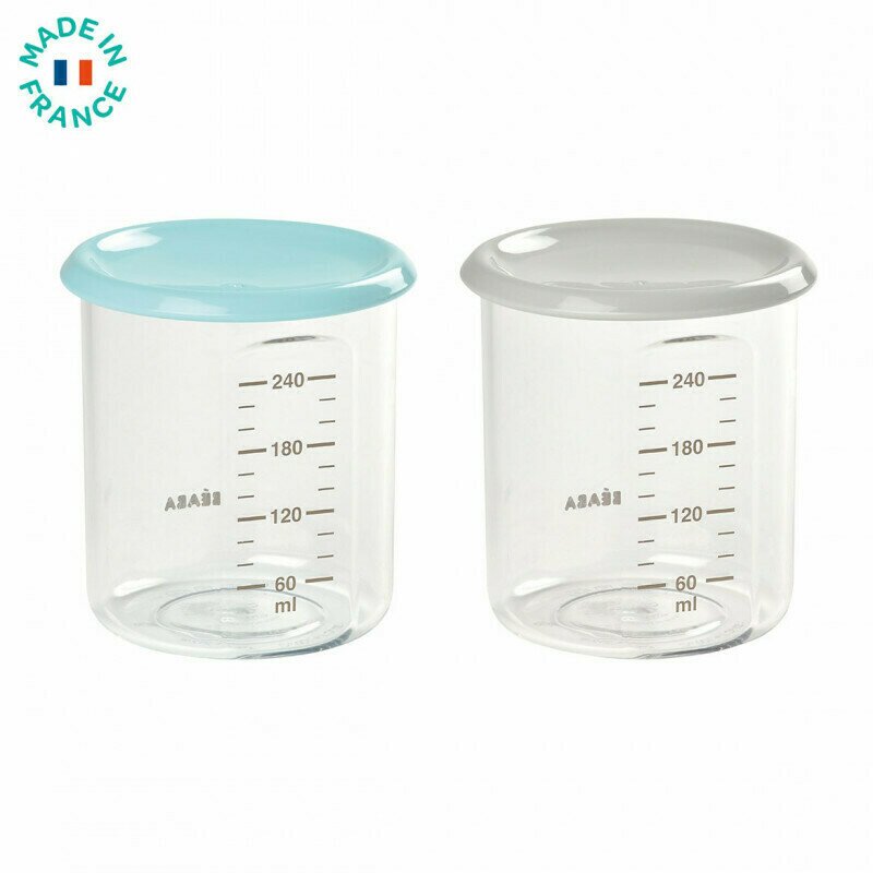 Beaba - set 2 recipiente ermetice din tritan 240ml - bleu ciel