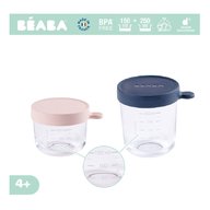 Beaba - Set 2 recipiente sticla 150/250 ml, Bleu