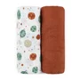 Set 2 scutece, Petite&Mars, Misty, Din muselina de bambus, Hipoalergenice, Dimensiuni mari, 120 x 120 cm, Certificate Oeko Tex Standard 100, Celestial Planets