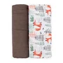 Set 2 scutece, Petite&Mars, Misty, Din muselina de bambus, Hipoalergenice, Dimensiuni mari, 120 x 120 cm, Certificate Oeko Tex Standard 100, Forest Fox